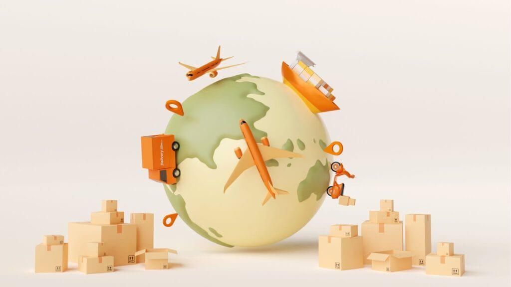 Illustration de logistique internationale