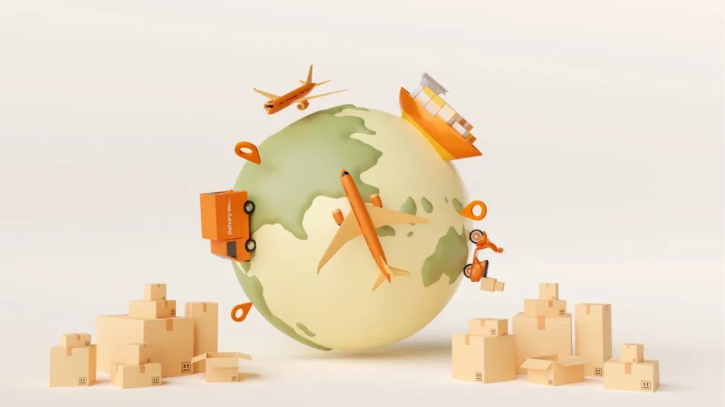 Ilustración de la logística internacional