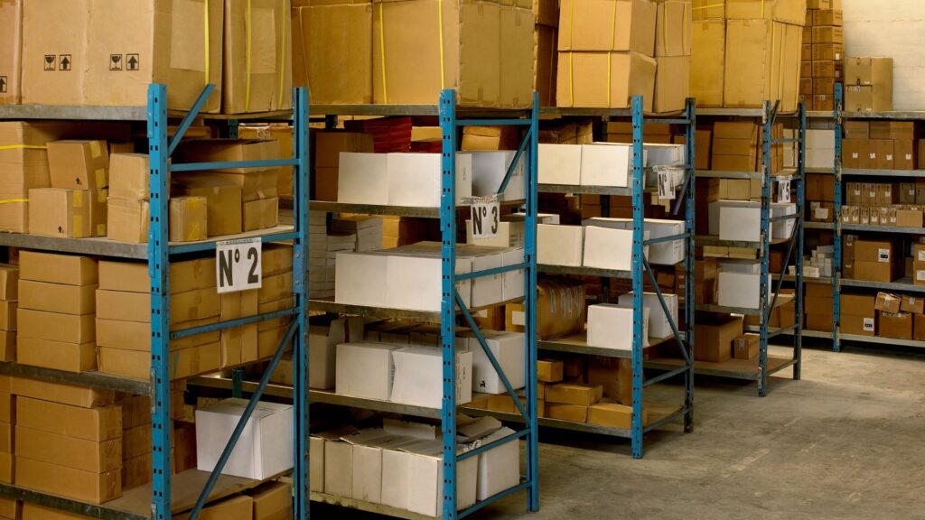 dormant stock in a logistics warehouse