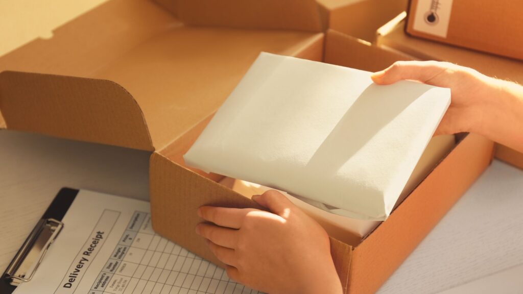 préparation de commande dans un packaging éco-responsable