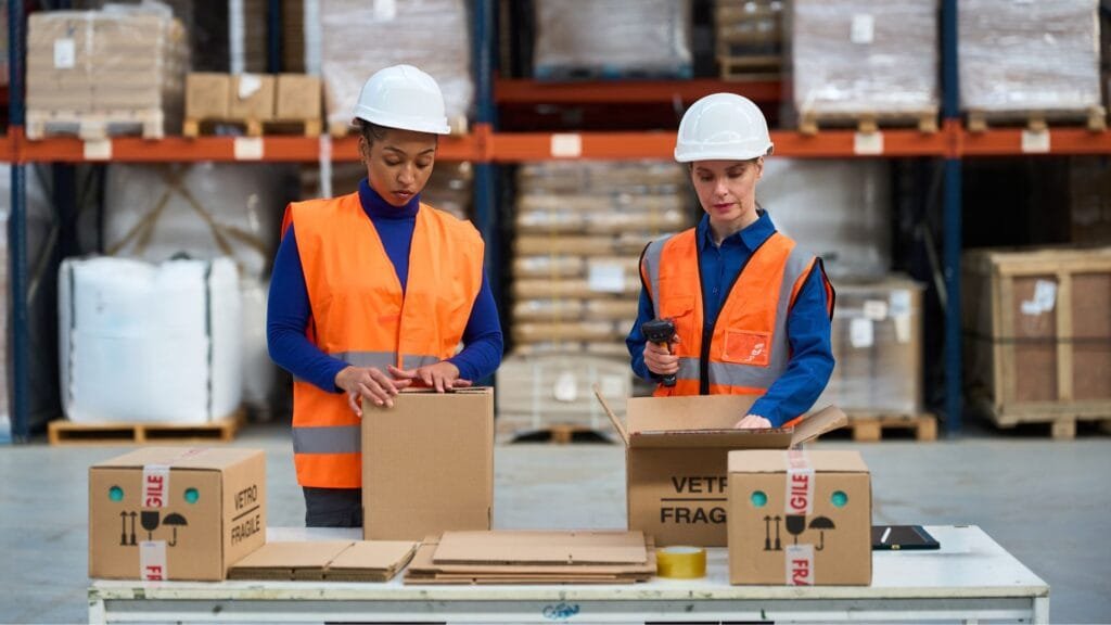 préparateurs de commande en entrepôt logistique